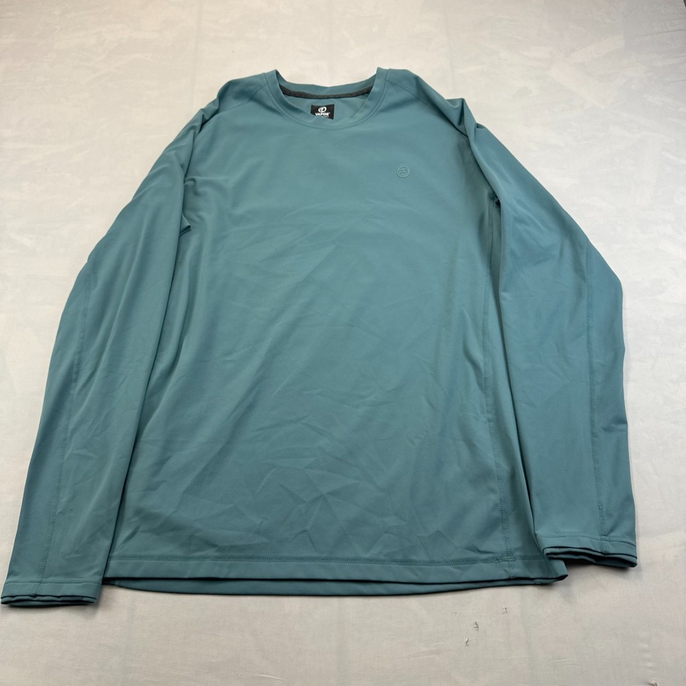 Vapor Apparel Shirt Mens Large Teal Long Sleeve Solar Bloc UPF Sun Protection